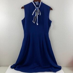 Elegant Blue Sleeveless Dress